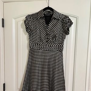 Black and cream polka dot dress